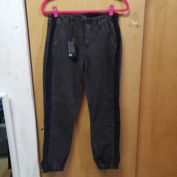 PAIGE Denim - NWTPAIGE Mayslie joggers faded black w a black velvet side stripe Sz 26